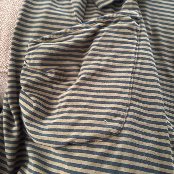 Iridium Size XL Green Black Stripe Cotton Blend Top Tunic (TD) - Picture 3 of 5